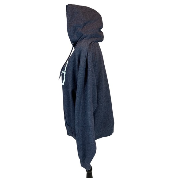 Jerzees NuBlend Dented Brick Distillery Logo Sweatshirt Hoodie - Blue - Large - Picture 4 of 7